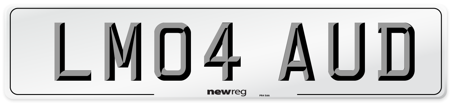 LM04 AUD Number Plate from New Reg